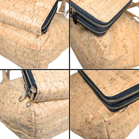 SOLDLarge Natural Cork NWT Zip Tote Crossbody w/Matching Wallet Made In Portugal - Picture 6 of 11